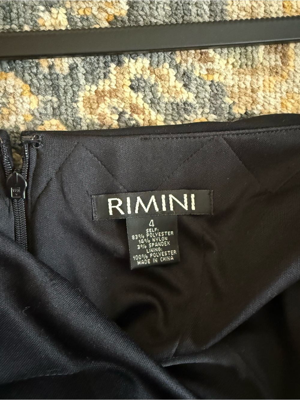 RIMINI Strapless Black Evening Gown with Floral Embellishment - Picture 2 of 4